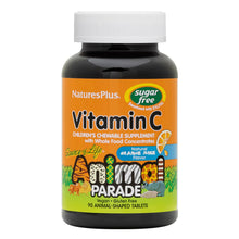 Load image into Gallery viewer, Animal Parade Sugar-Free Vitamin C KIDS Chewables, Orange Juice Flavour